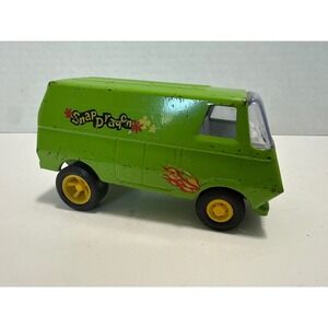 Vintage Snapdragon Diecast Van Lime Green Retro 70s Flame Flower Power Toy Car